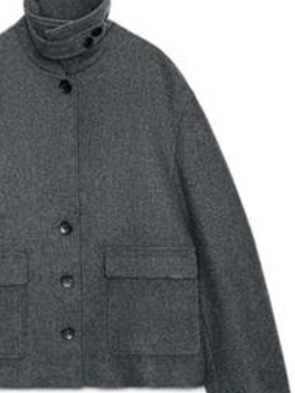 ZARA WOMAN NEW WOOL BLEND SHORT COAT WITH HIGH NECK GRAY SIZE XL 2070/397 NWT - Picture 9 of 11